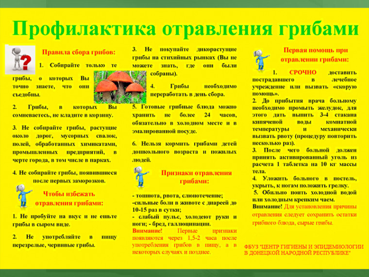 Памятка по профилактике отравления грибами. Памятка по профилактике отравления грибами.
